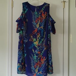 Floral Cold Shoulder Mini Dress